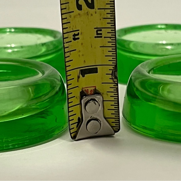 Furniture Coasters - Lot Of 4 Green UV Glass - Picture 4 of 8